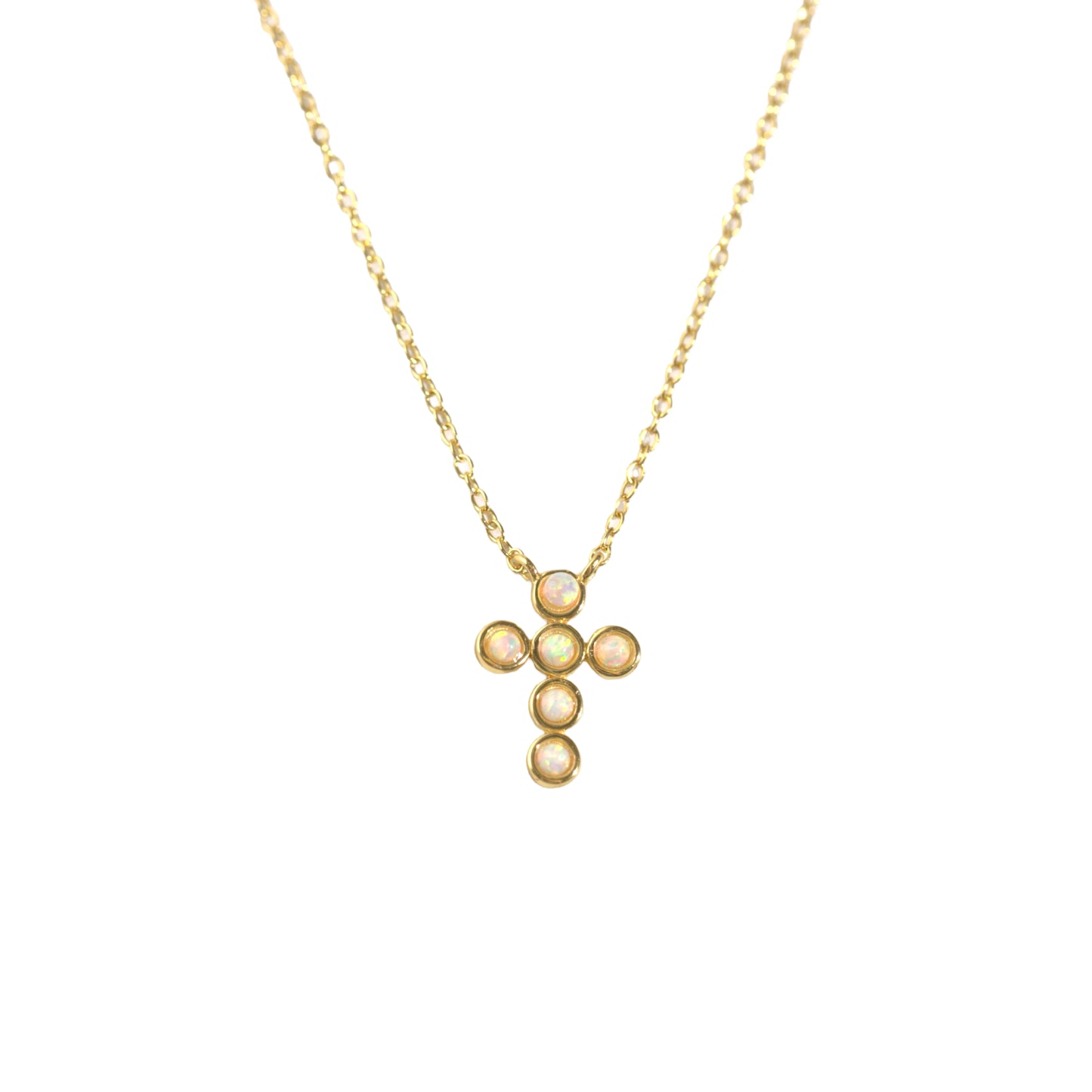 Baby Opal Cross Necklace
