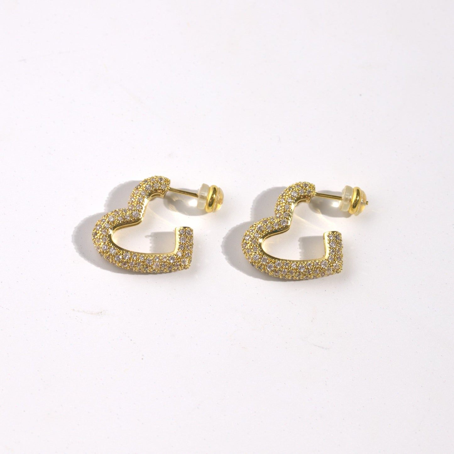 Bling Heart Hoops