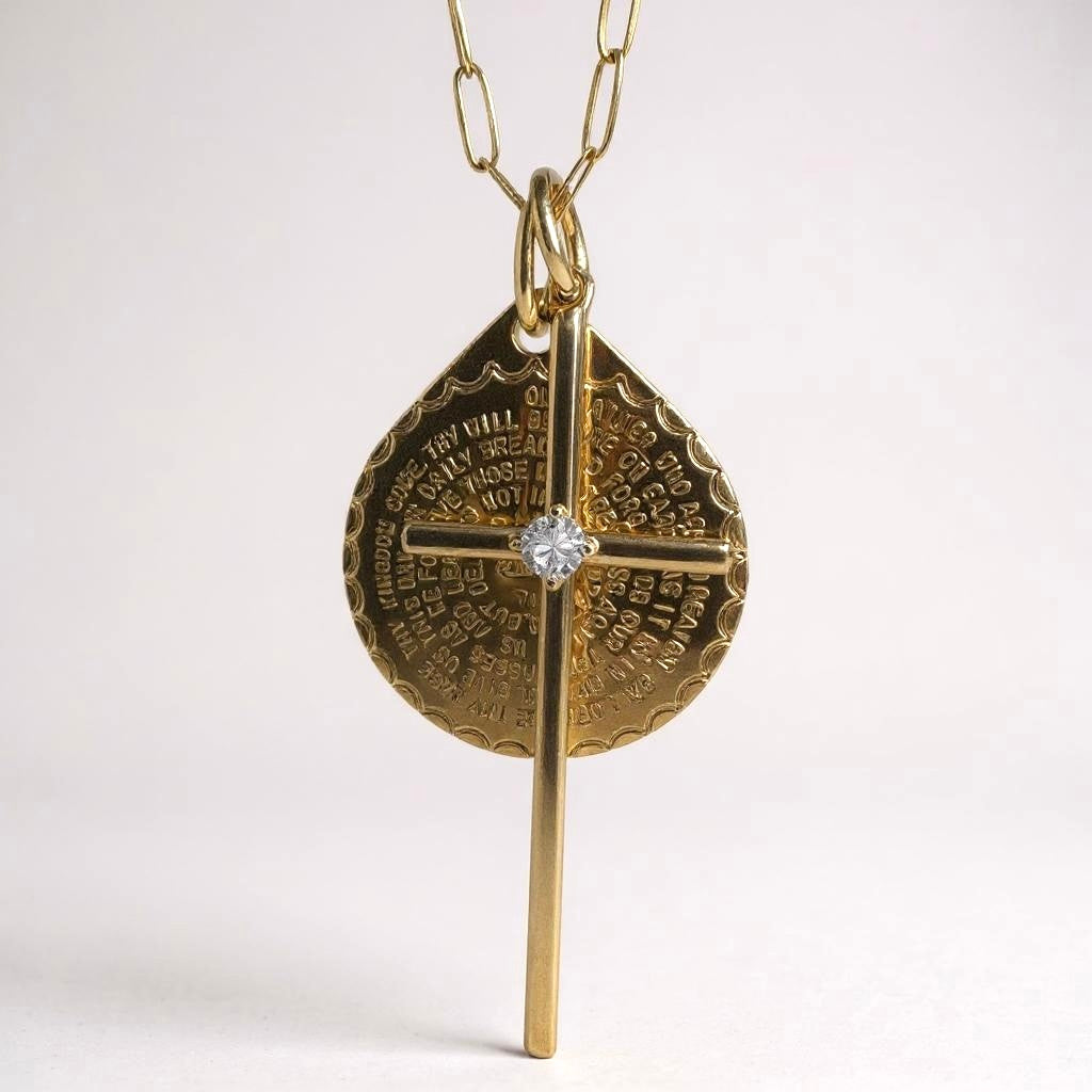 Lord's Prayer Latin Cross Chain