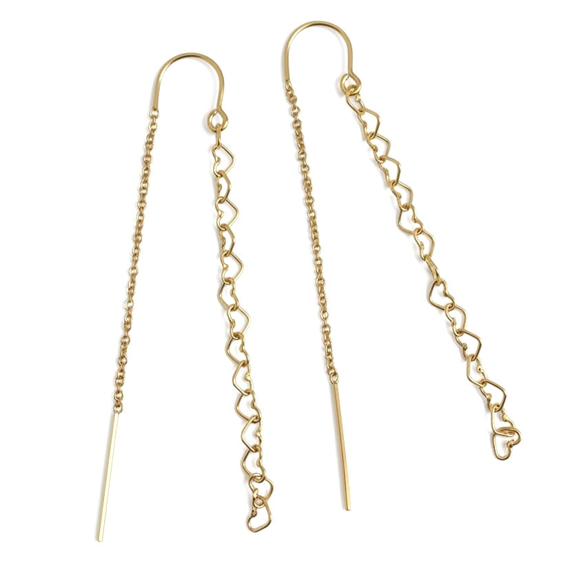 Gold Filled Heart Threaders