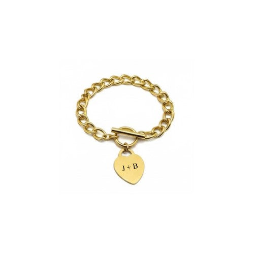Engravable Goldie Heart Bracelet