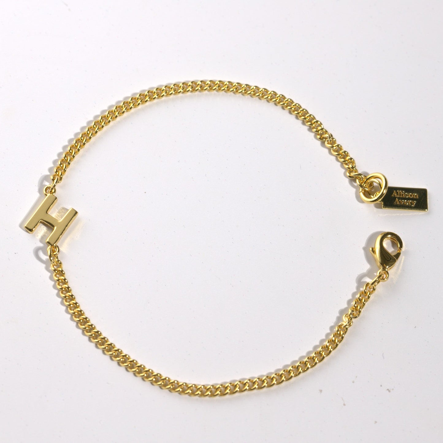 Curb Chain Initial Bracelet
