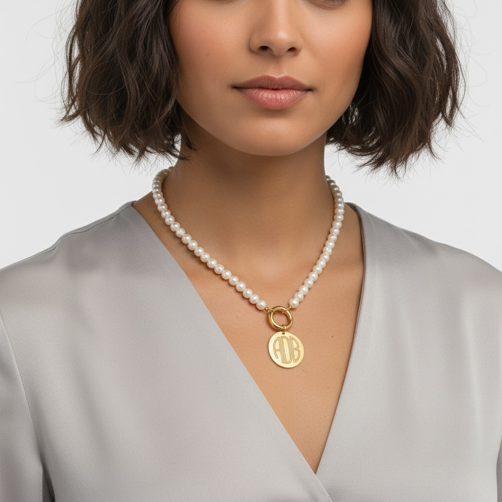 Freshwater Pearl Monogram Chain