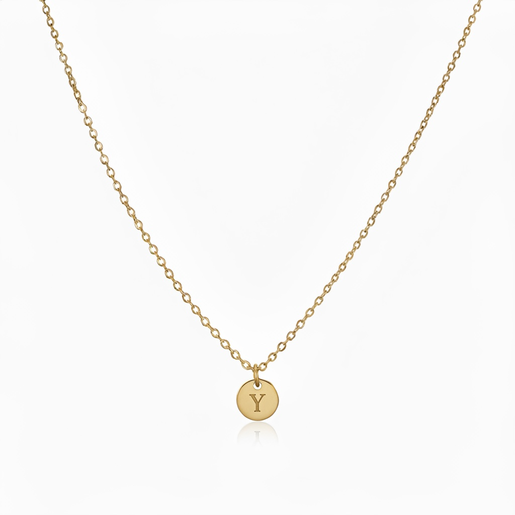 Engraved Tiny Initial Necklace