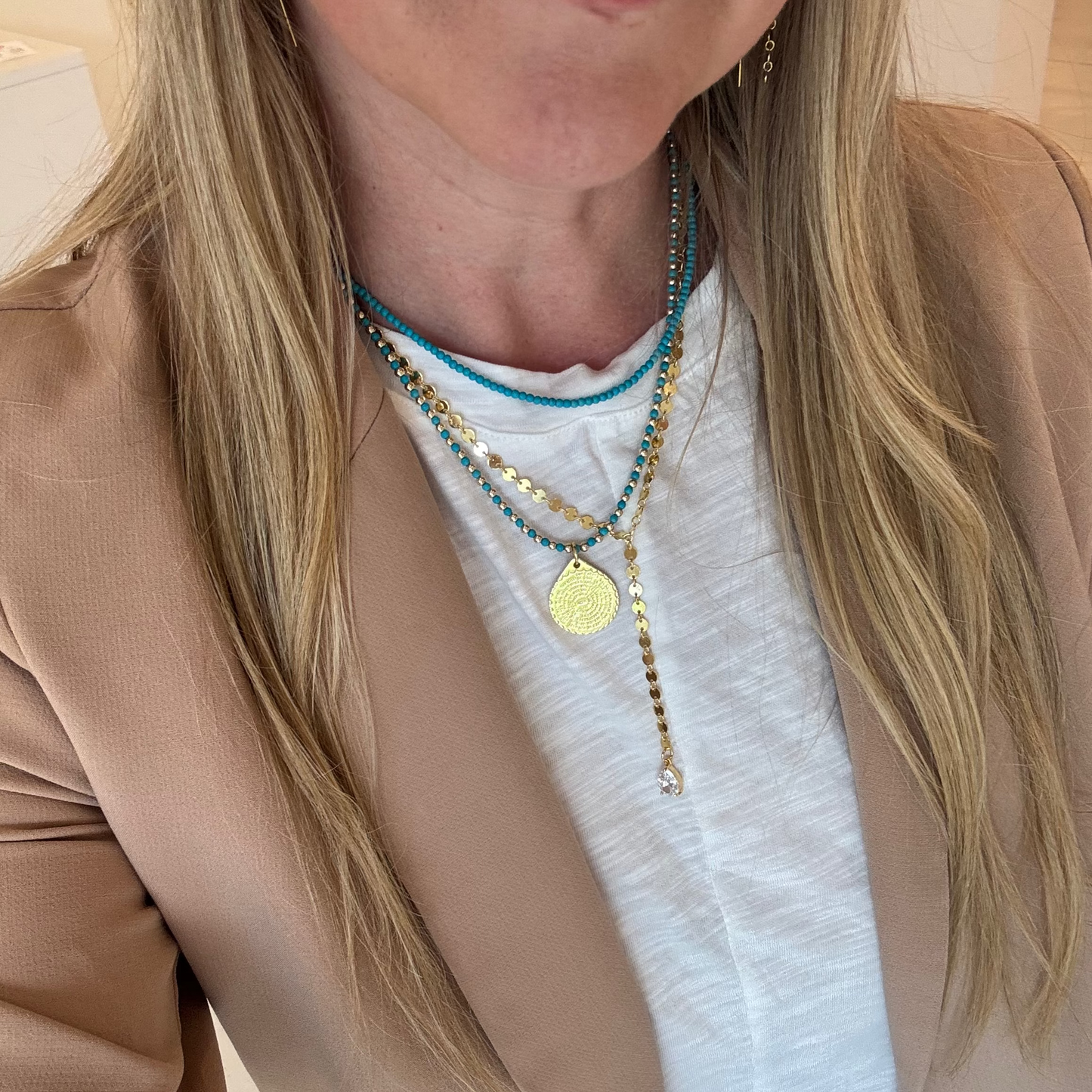 Micro Turquoise Gemstone Chain