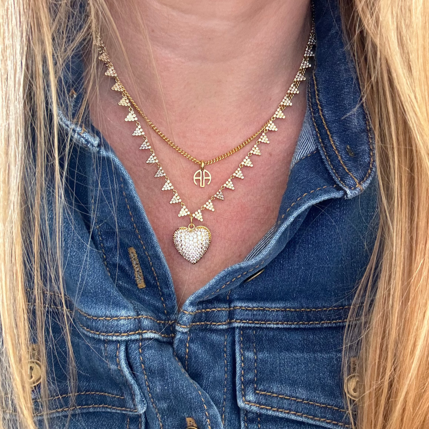 Puff Heart Diamond Charm