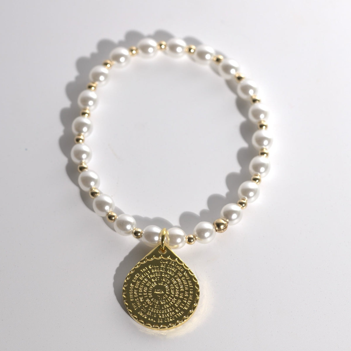 Lord's Prayer Freshwater Pearl Bracelet