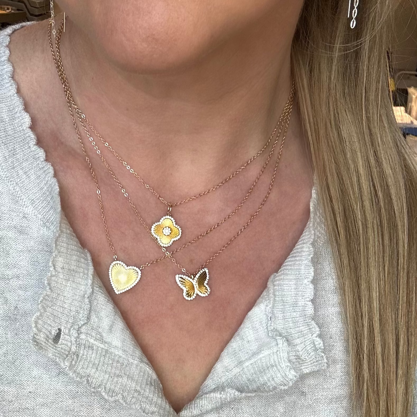 Fluted Heart Necklace
