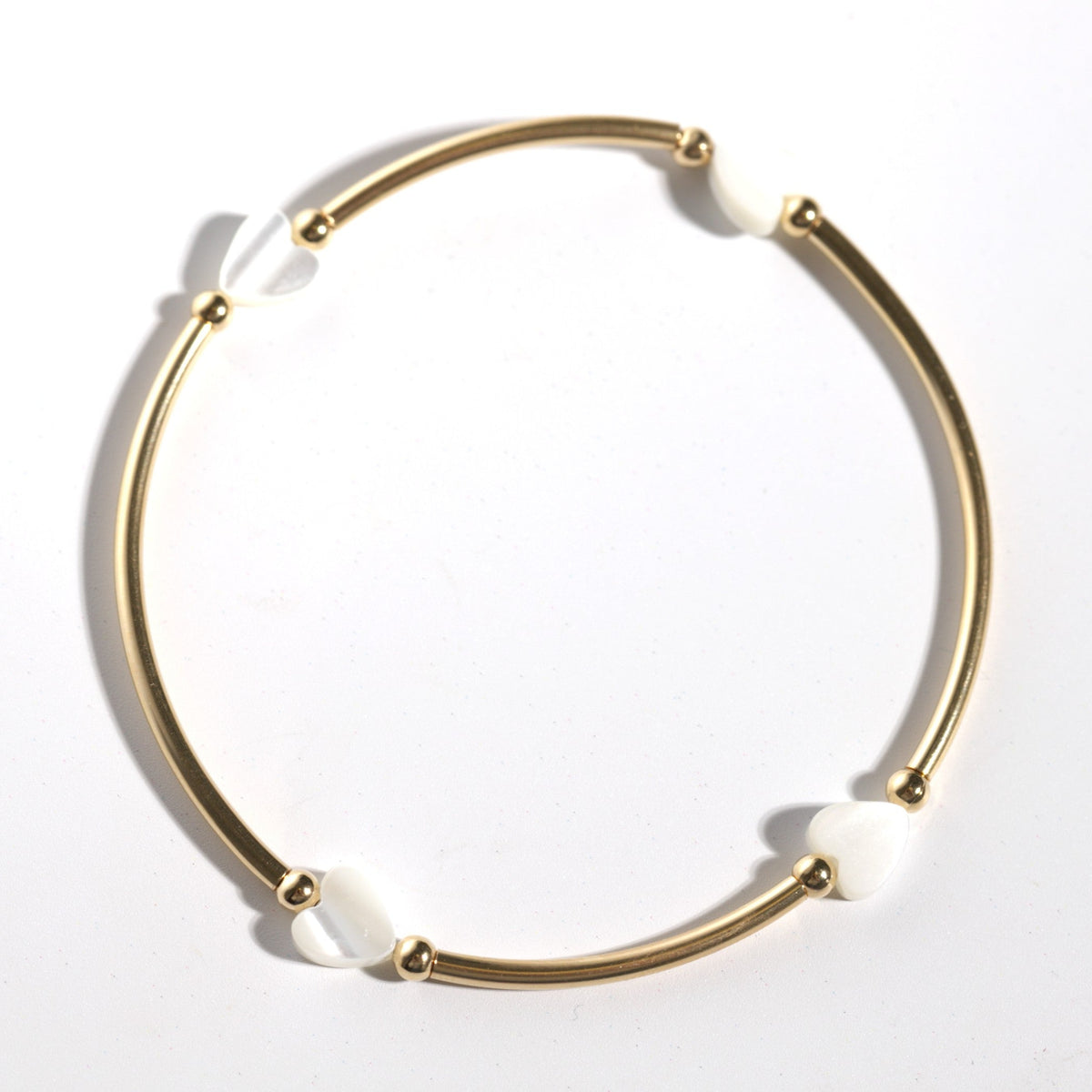 Pearl Heart Bangle Bracelet