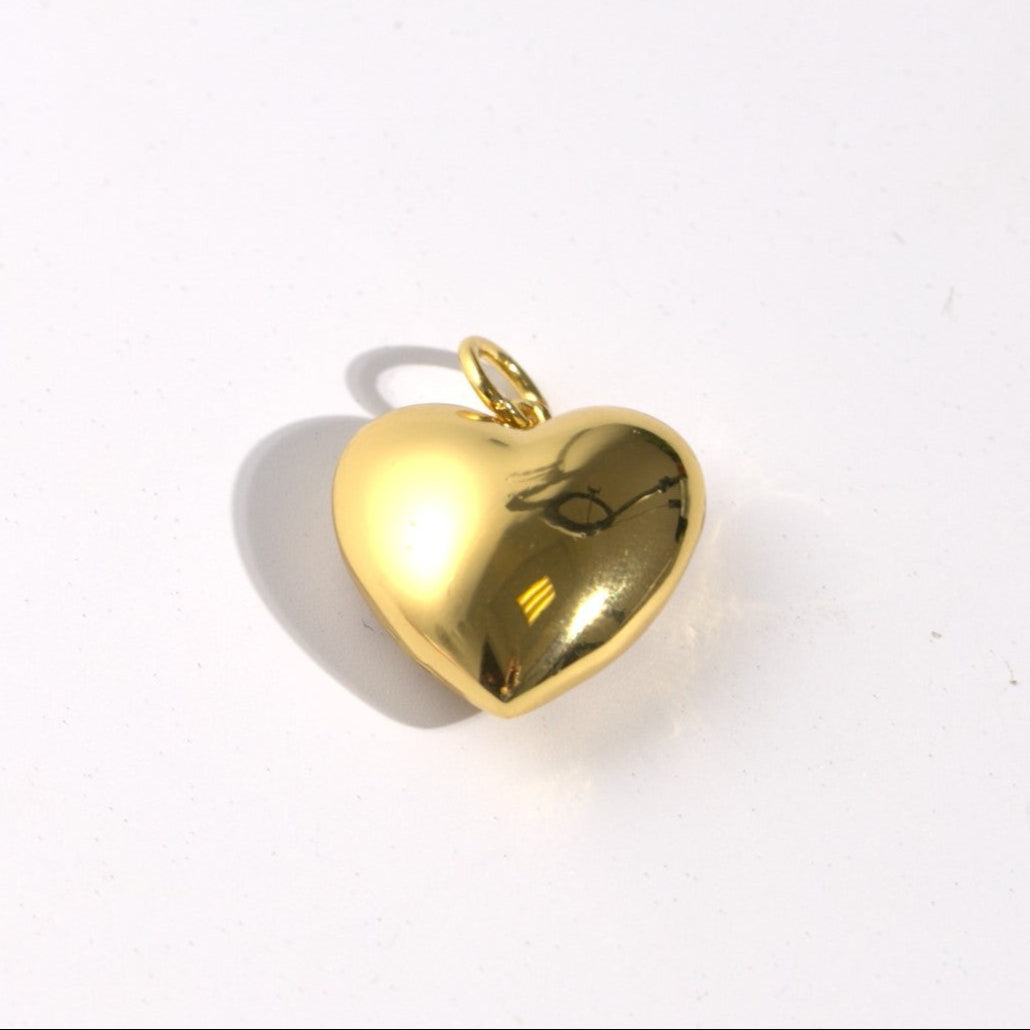 Puff Heart Gold Charm