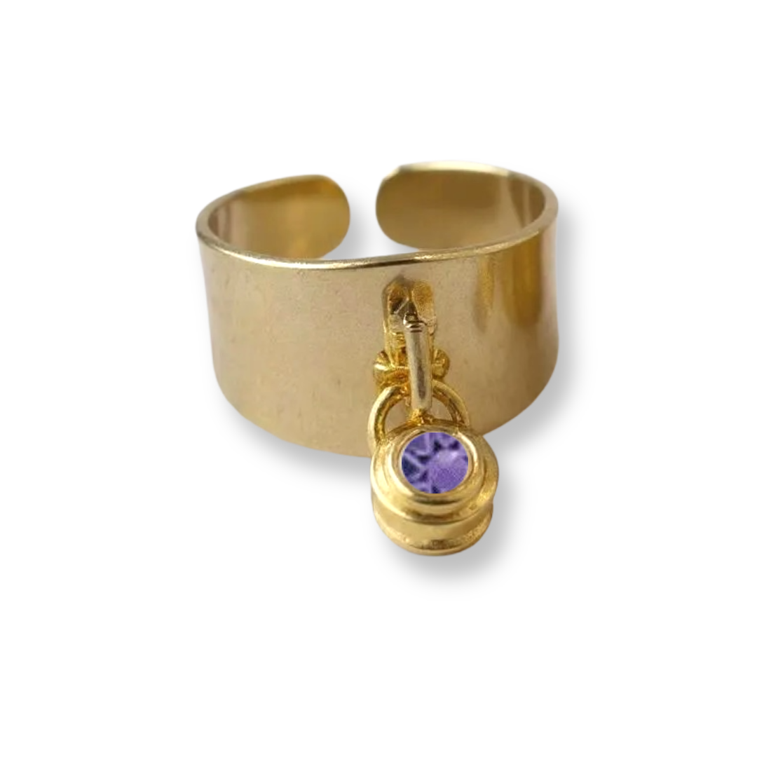 Birthstone Charm Ring