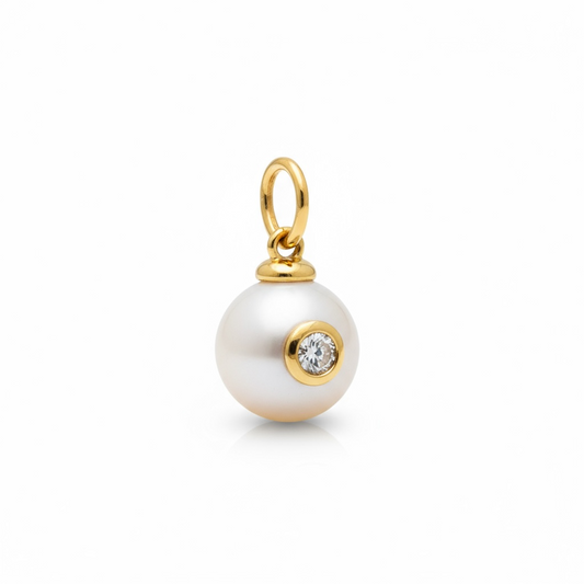 Freshwater Pearl CZ Charm