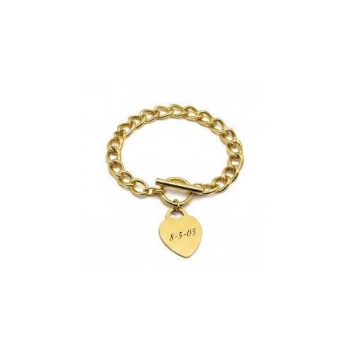 Engravable Goldie Heart Bracelet