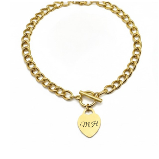 Engravable Goldie Heart Chain