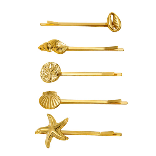 Resort Hairpins Gold Shell Collection
