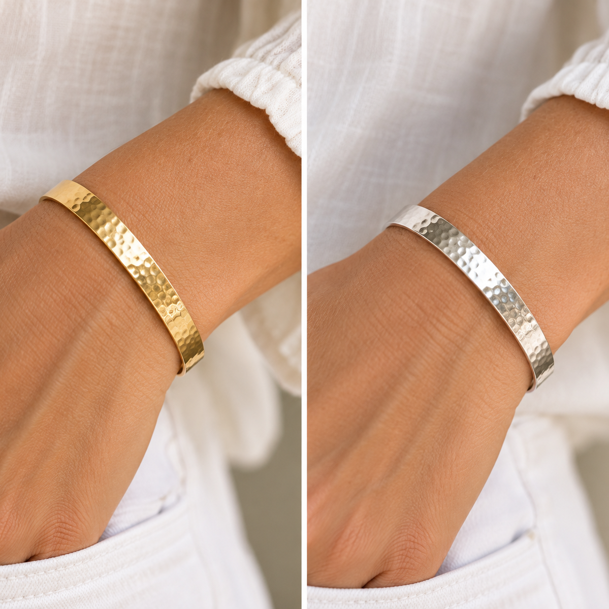 Hammered Ribbon Cuff Bracelet