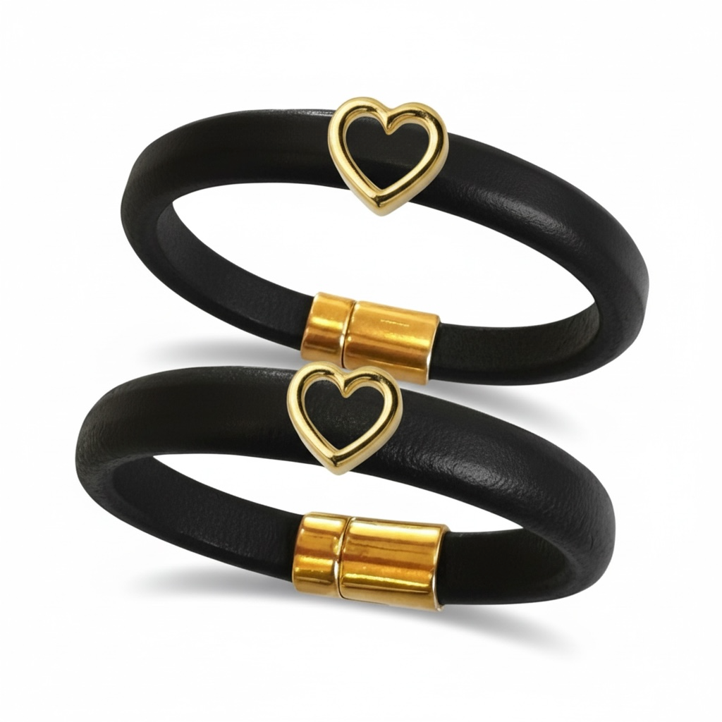 Leather Heart Bracelet