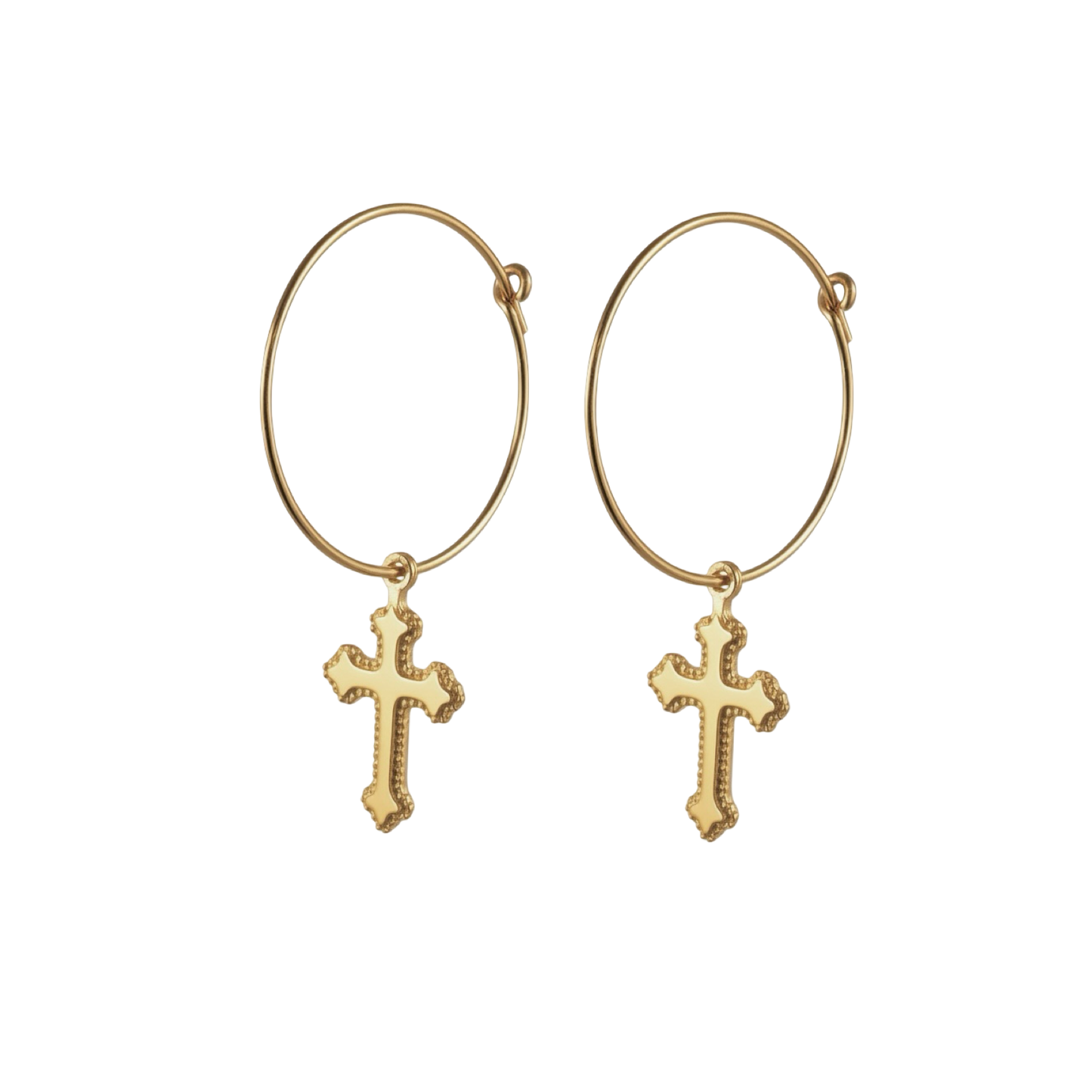 Gold Filled Cross Hoops