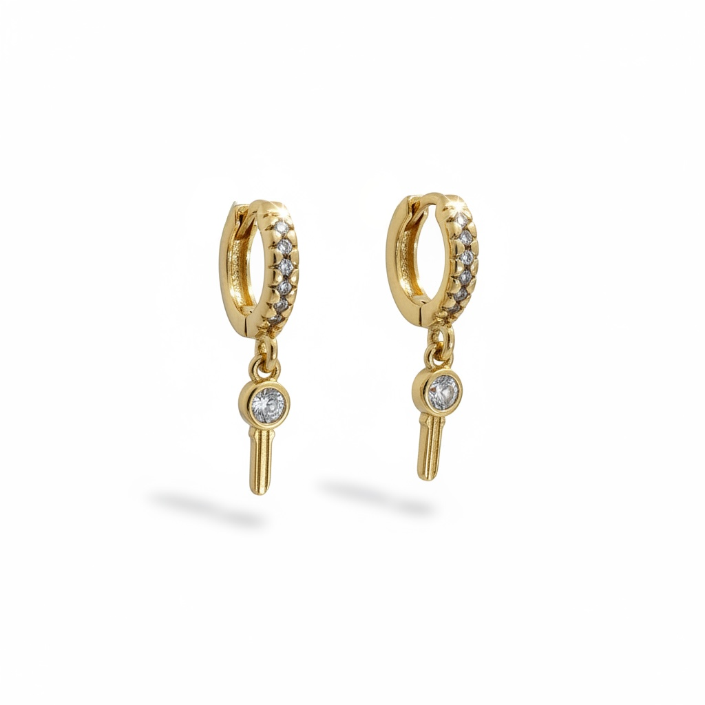 Tiny Key Earrings