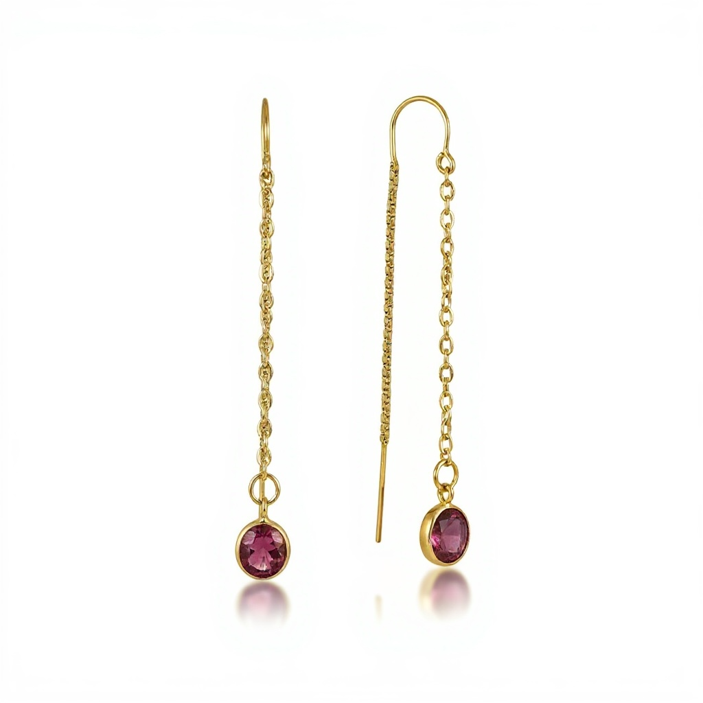 Gemstone Threader Earrings