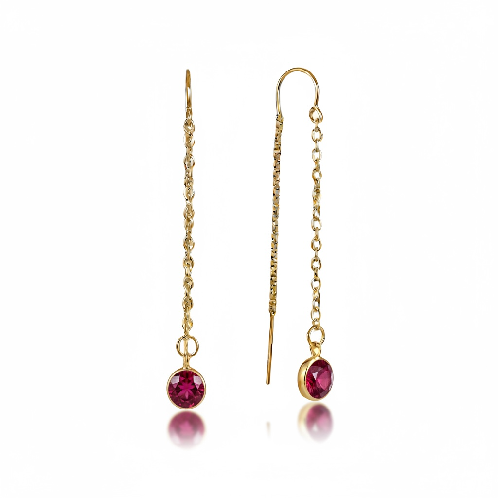 Gemstone Threader Earrings