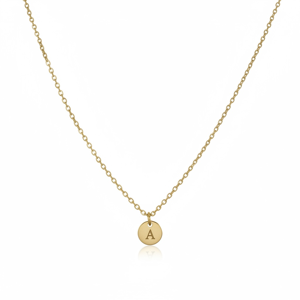 Engraved Tiny Initial Necklace