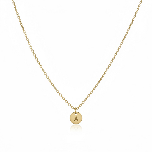 Engraved Tiny Initial Necklace