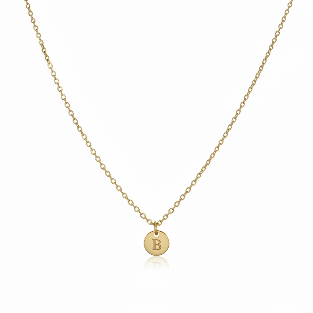 Engraved Tiny Initial Necklace