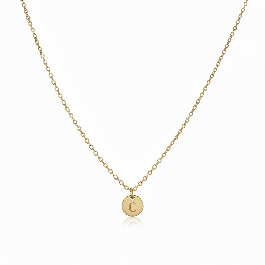 Engraved Tiny Initial Necklace