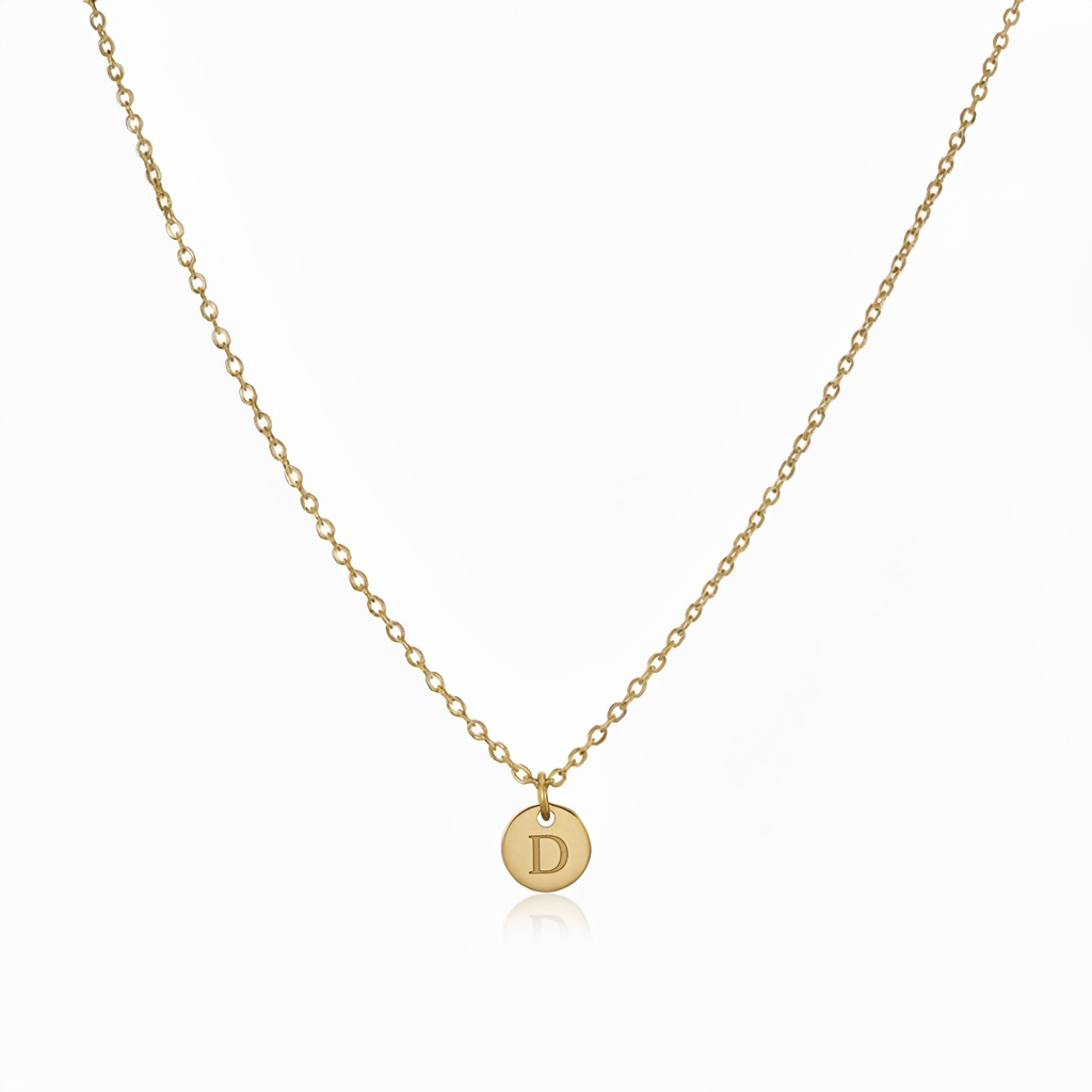 Engraved Tiny Initial Necklace