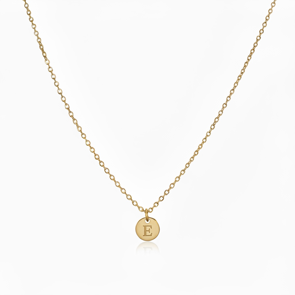 Engraved Tiny Initial Necklace