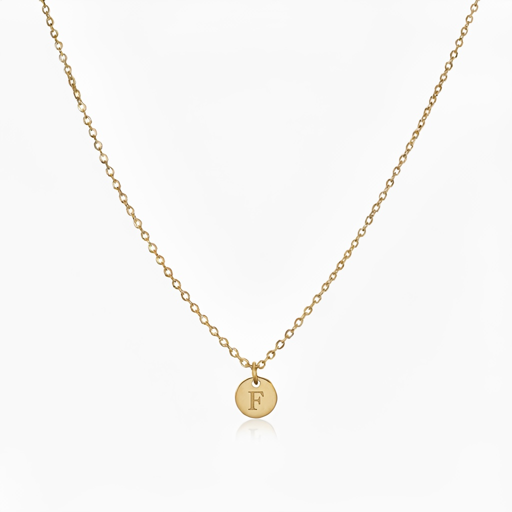 Engraved Tiny Initial Necklace