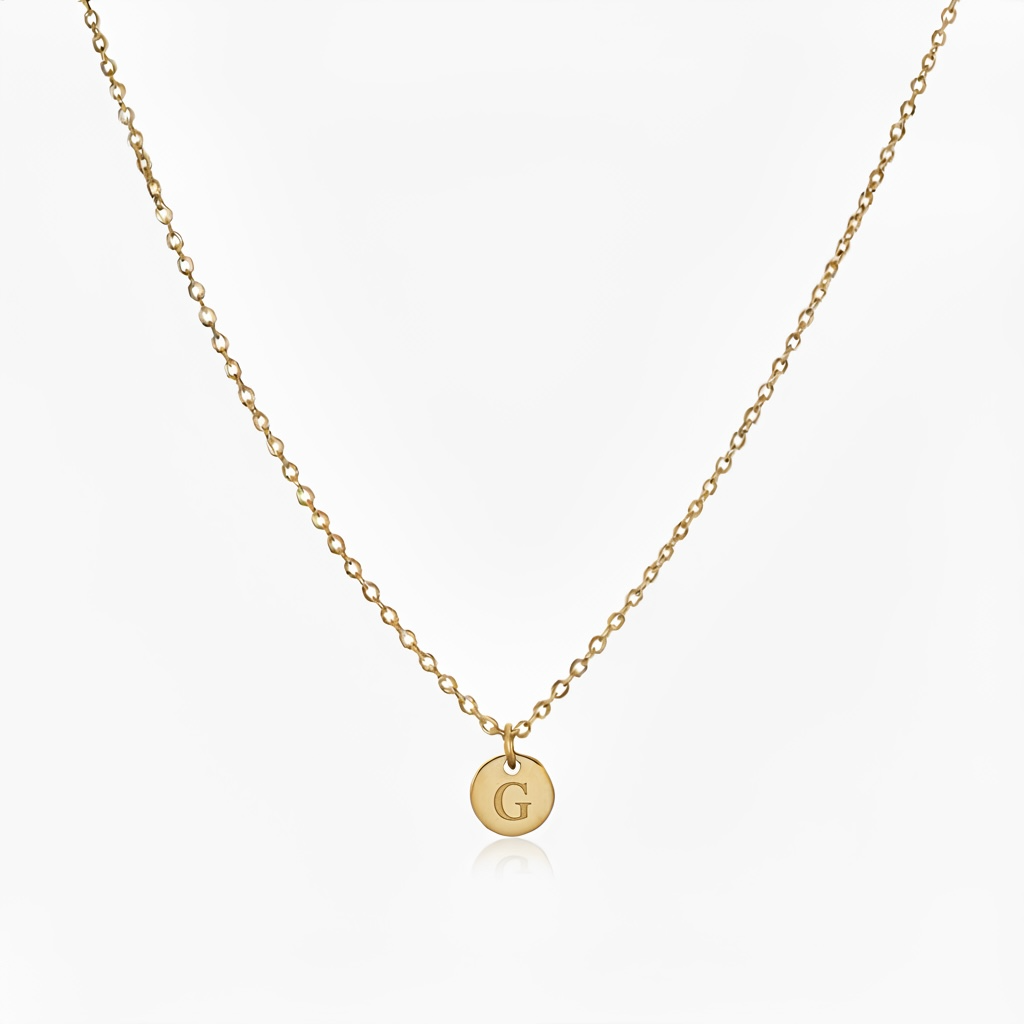 Engraved Tiny Initial Necklace