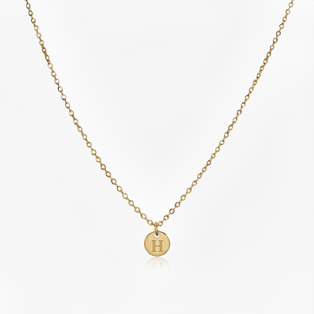 Engraved Tiny Initial Necklace