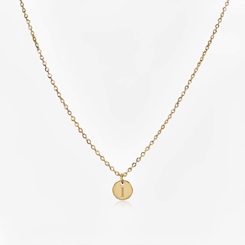 Engraved Tiny Initial Necklace