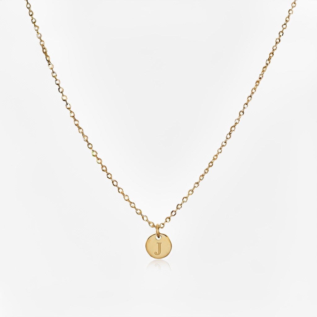 Engraved Tiny Initial Necklace