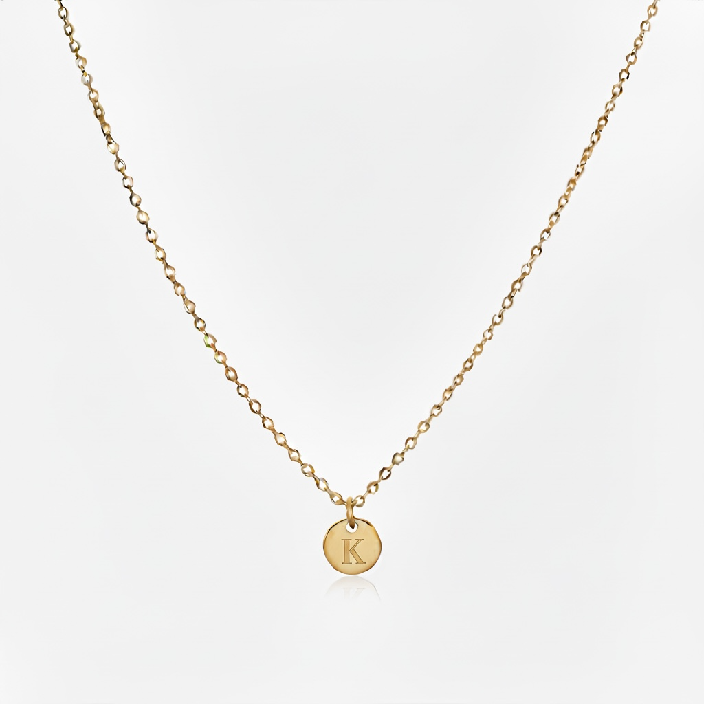 Engraved Tiny Initial Necklace