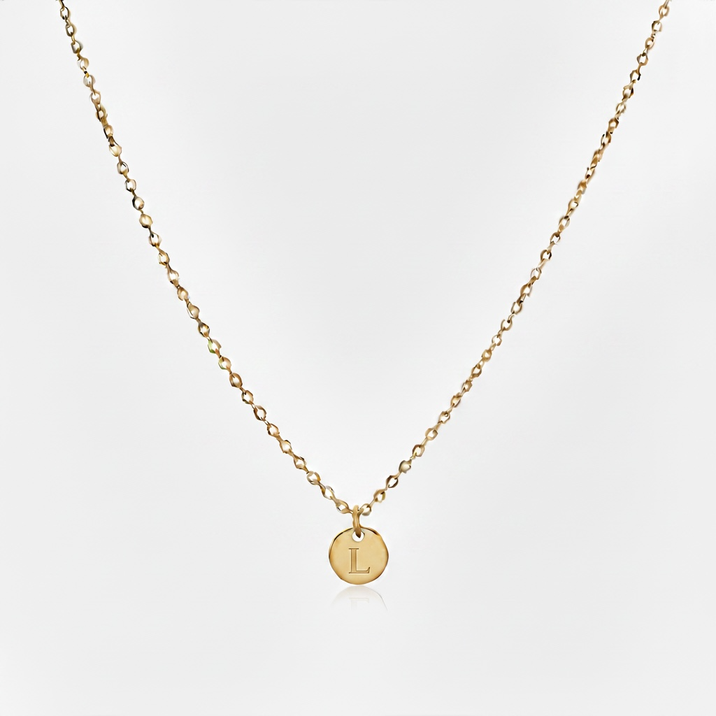 Engraved Tiny Initial Necklace