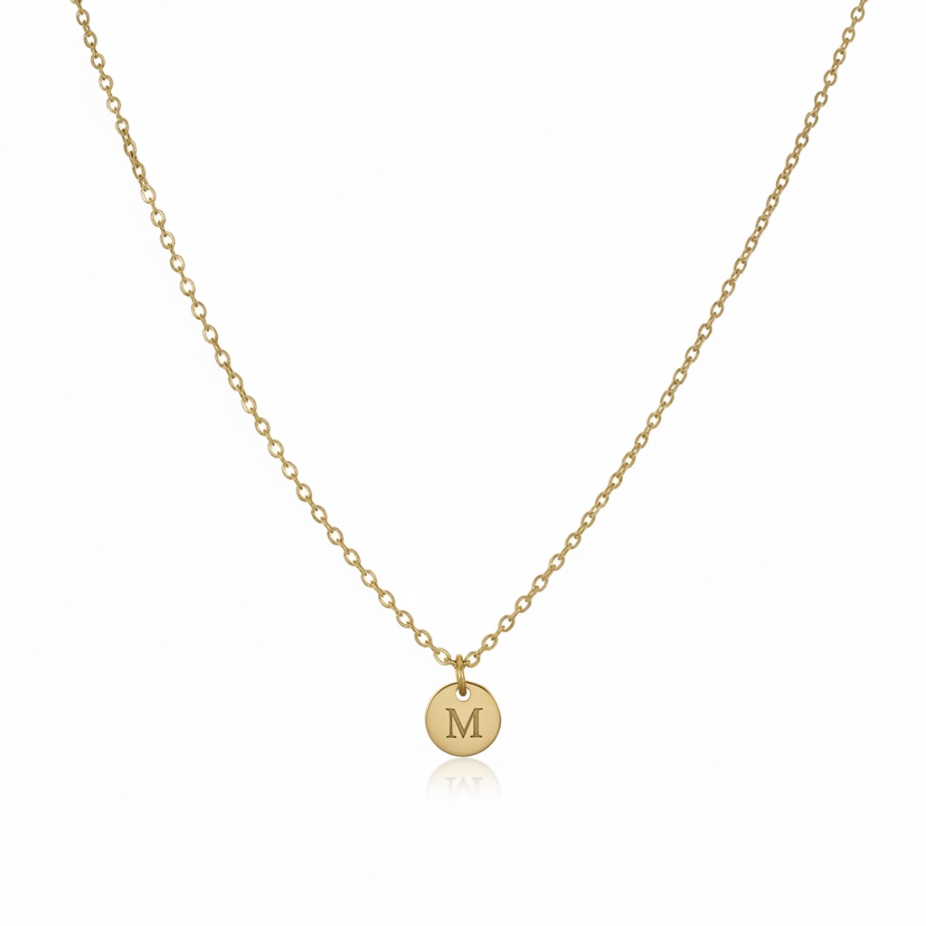 Engraved Tiny Initial Necklace