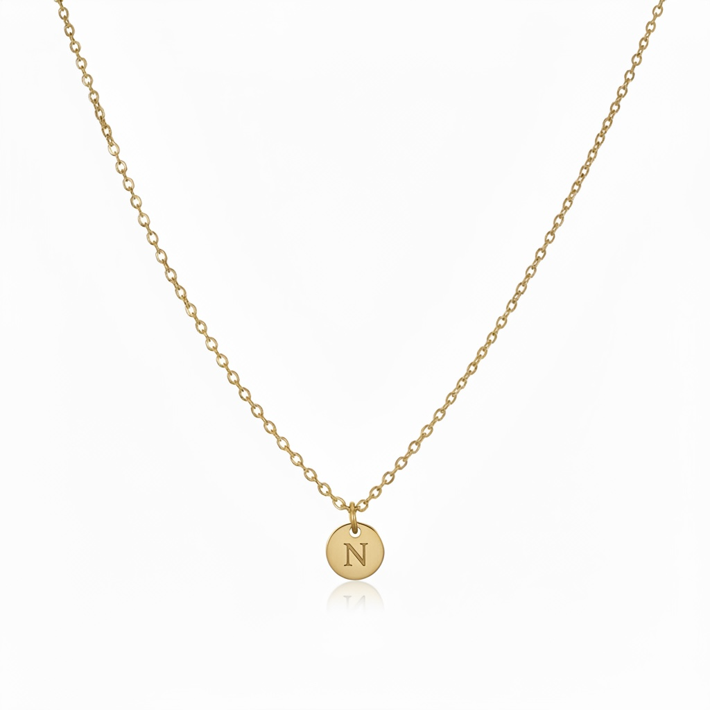 Engraved Tiny Initial Necklace