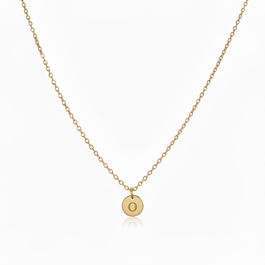 Engraved Tiny Initial Necklace