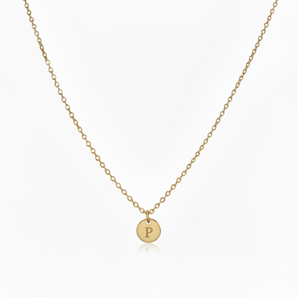 Engraved Tiny Initial Necklace