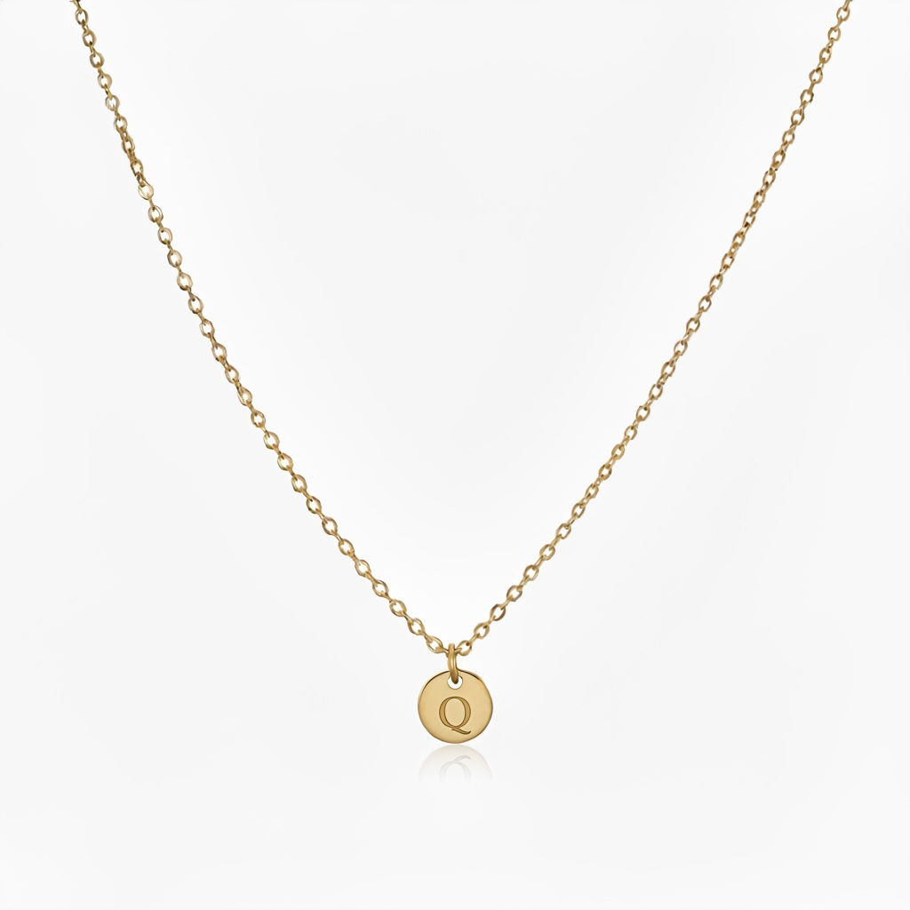 Engraved Tiny Initial Necklace