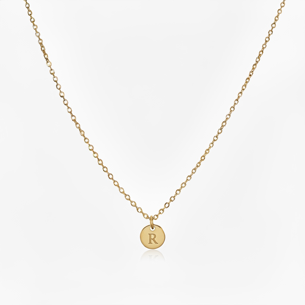 Engraved Tiny Initial Necklace