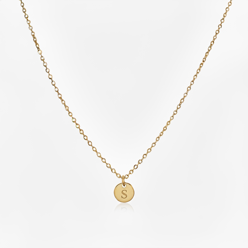 Engraved Tiny Initial Necklace