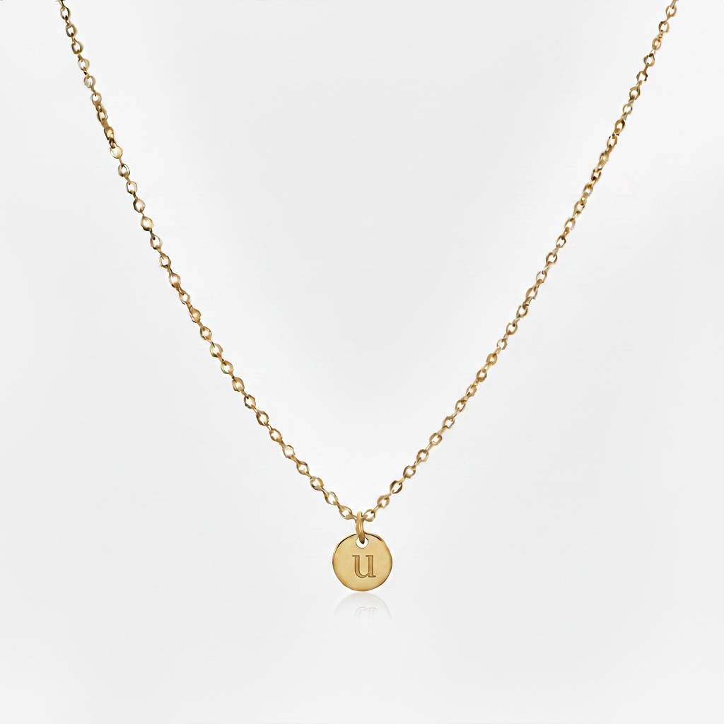 Engraved Tiny Initial Necklace