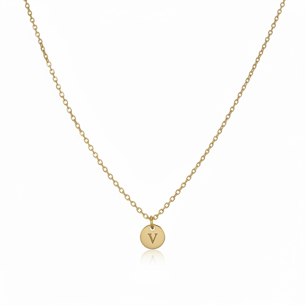 Engraved Tiny Initial Necklace
