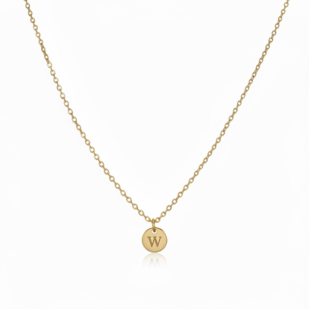 Engraved Tiny Initial Necklace