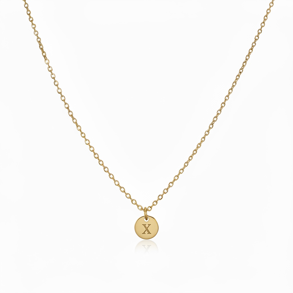 Engraved Tiny Initial Necklace