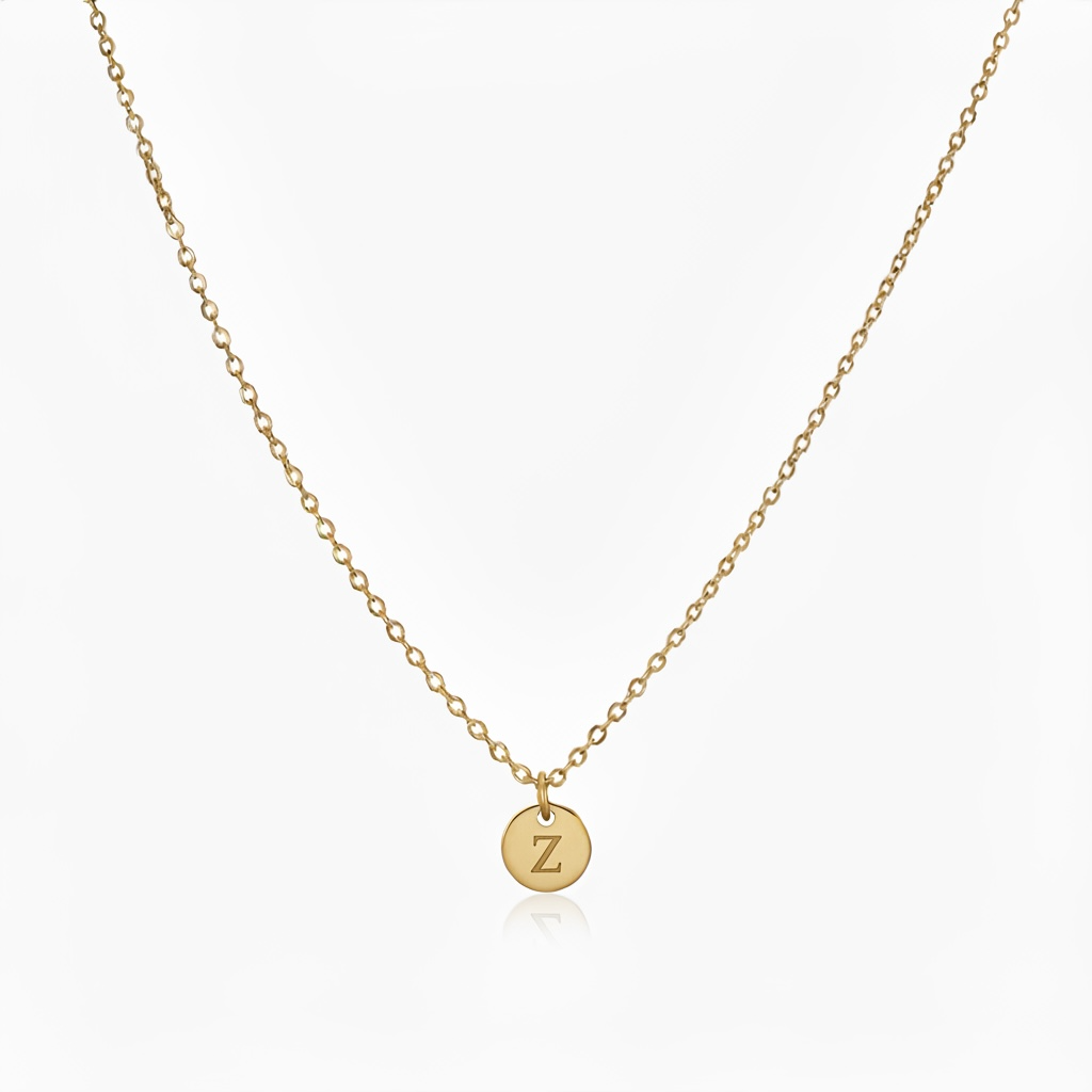 Engraved Tiny Initial Necklace